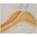 Nature Color Wooden Shirt Hanger With Two Chrome Clips